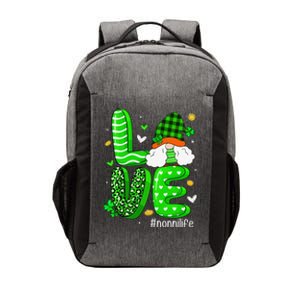 Womens Love Gnome Nonni Life Leopard Shamrock Saint Patrick's Day Vector Backpack