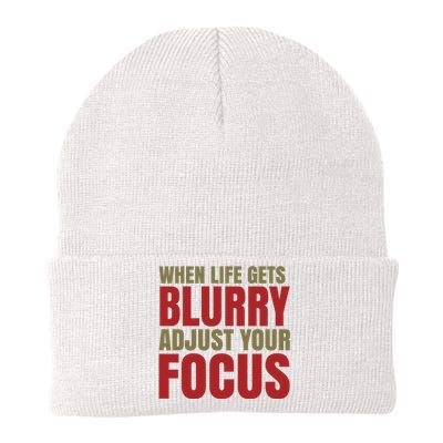 When Life Gets Blurry Adjust Your Focus Knit Cap Winter Beanie