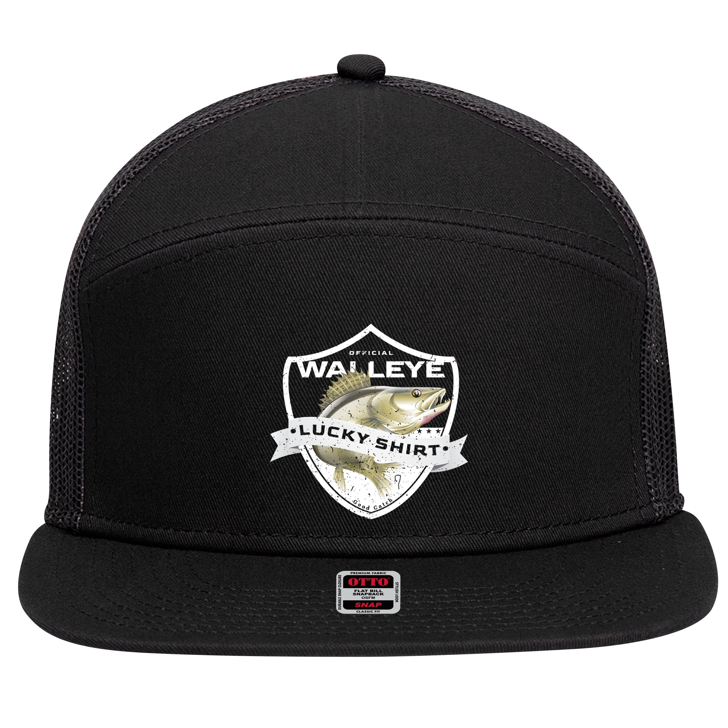 Walleye Lucky Gift Funny Accessories To Walleye Fishing Gift 7 Panel Mesh Trucker Snapback Hat