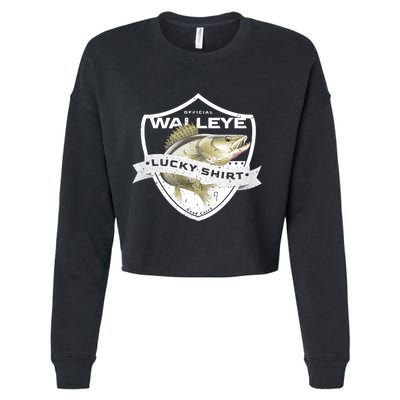 Walleye Lucky Gift Funny Accessories To Walleye Fishing Gift Cropped Pullover Crew