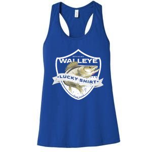 Walleye Lucky Gift Funny Accessories To Walleye Fishing Gift Women's Racerback Tank