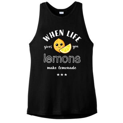 When Life Gives You Lemons Make Lemonade Funny Cool Summer Cute Gift Ladies PosiCharge Tri-Blend Wicking Tank