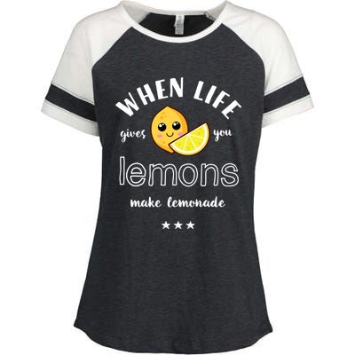 When Life Gives You Lemons Make Lemonade Funny Cool Summer Cute Gift Enza Ladies Jersey Colorblock Tee