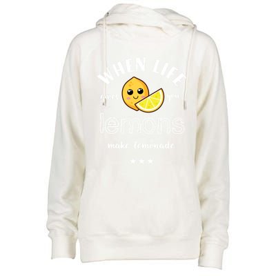 When Life Gives You Lemons Make Lemonade Funny Cool Summer Cute Gift Womens Funnel Neck Pullover Hood