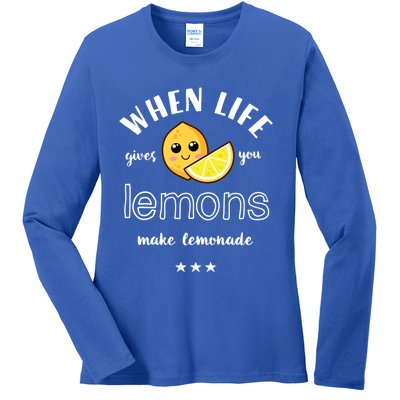 When Life Gives You Lemons Make Lemonade Funny Cool Summer Cute Gift Ladies Long Sleeve Shirt