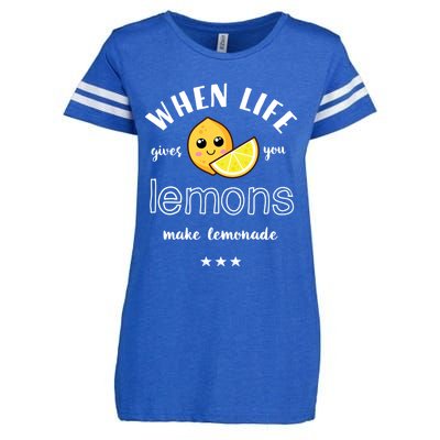 When Life Gives You Lemons Make Lemonade Funny Cool Summer Cute Gift Enza Ladies Jersey Football T-Shirt