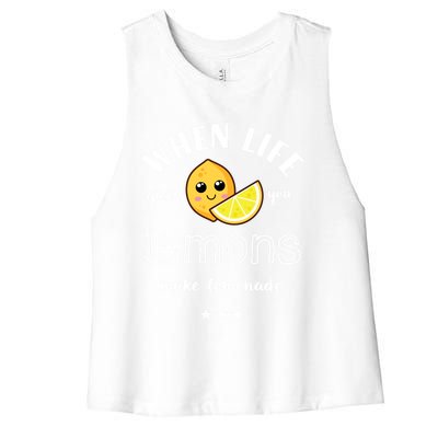 When Life Gives You Lemons Make Lemonade Funny Cool Summer Cute Gift Women's Racerback Cropped Tank