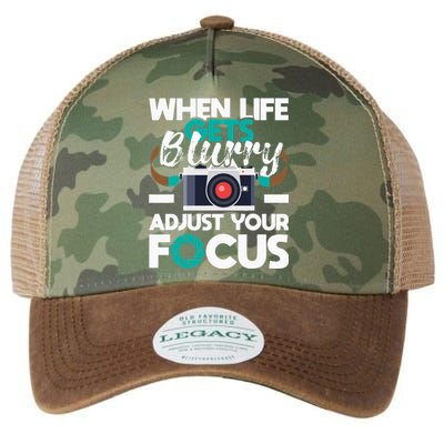 When Life Gets Blurry Photographer Camera Photography Legacy Tie Dye Trucker Hat