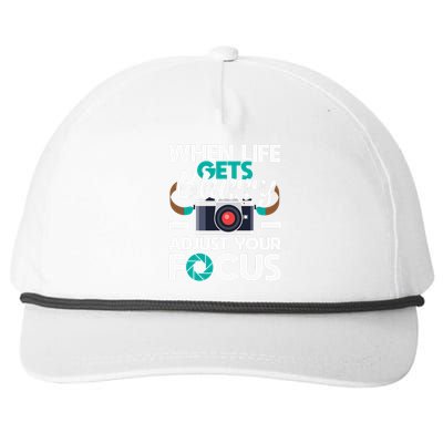 When Life Gets Blurry Photographer Camera Photography Snapback Five-Panel Rope Hat