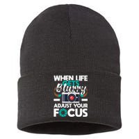 When Life Gets Blurry Photographer Camera Photography Sustainable Knit Beanie