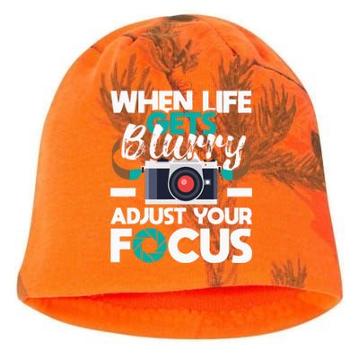 When Life Gets Blurry Photographer Camera Photography Kati - Camo Knit Beanie