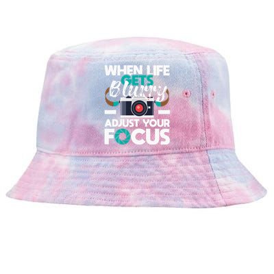 When Life Gets Blurry Photographer Camera Photography Tie-Dyed Bucket Hat