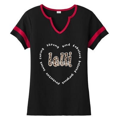 Womens Lolli Heart Lolli Grandmother Appreciation Lolli Grandma Ladies Halftime Notch Neck Tee