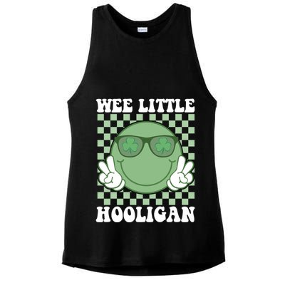 Wee Little Hooligan St Patricks Day Smile Retro Ladies PosiCharge Tri-Blend Wicking Tank