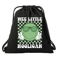 Wee Little Hooligan St Patricks Day Smile Retro Drawstring Bag