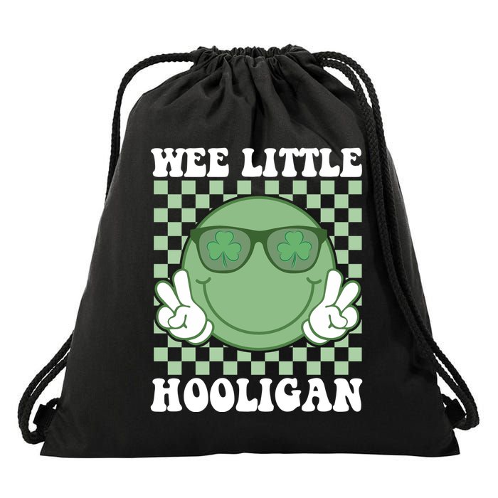 Wee Little Hooligan St Patricks Day Smile Retro Drawstring Bag