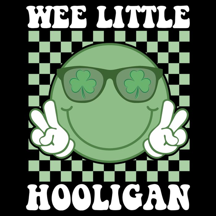 Wee Little Hooligan St Patricks Day Smile Retro Drawstring Bag