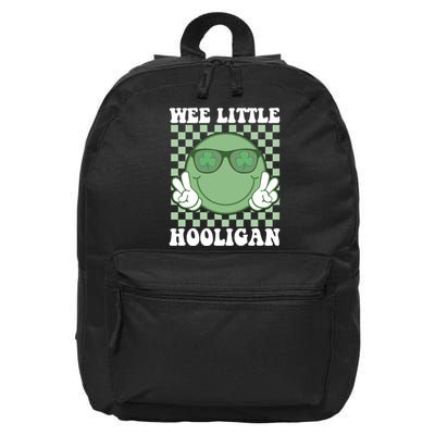 Wee Little Hooligan St Patricks Day Smile Retro 16 in Basic Backpack