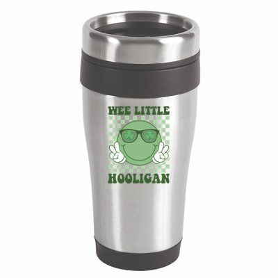 Wee Little Hooligan St Patricks Day Smile Retro 16oz Travel Tumbler