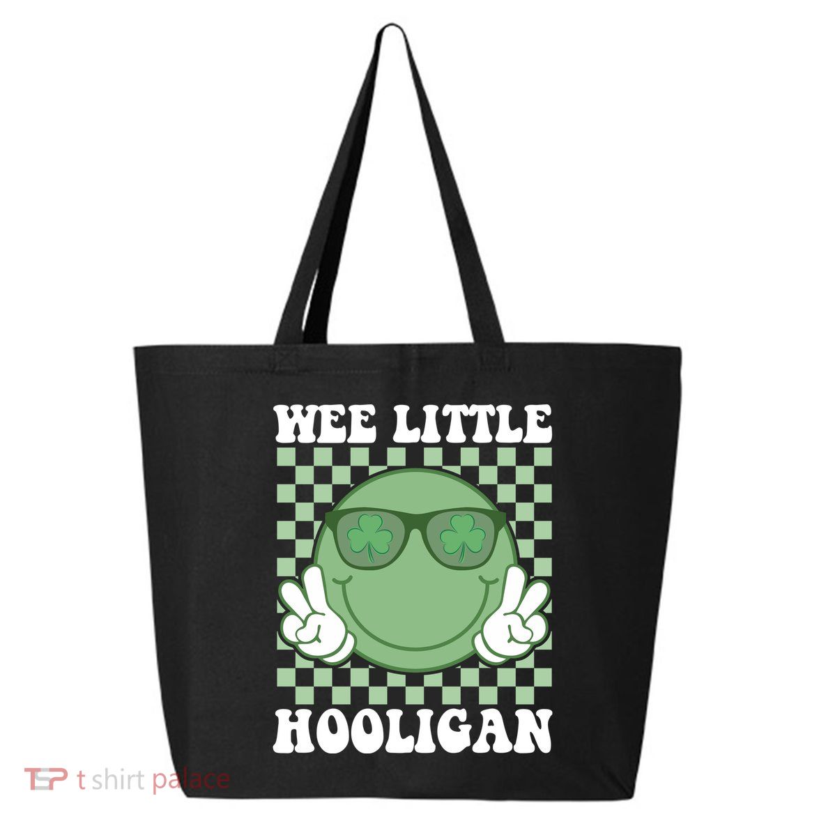 Wee Little Hooligan St Patricks Day Smile Retro 25L Jumbo Tote