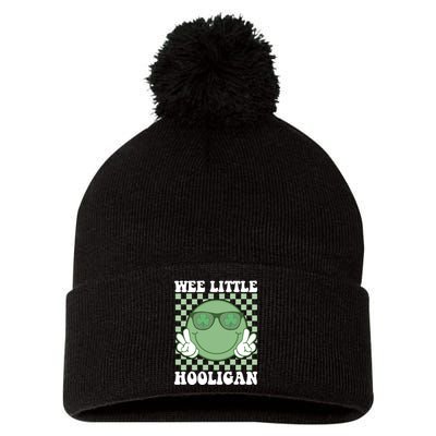 Wee Little Hooligan St Patricks Day Smile Retro Pom Pom 12in Knit Beanie