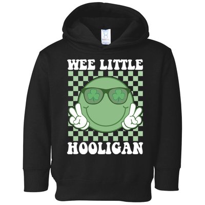Wee Little Hooligan St Patricks Day Smile Retro Toddler Hoodie