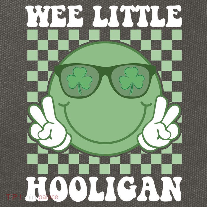 Wee Little Hooligan St Patricks Day Smile Retro Cotton Canvas Backpack