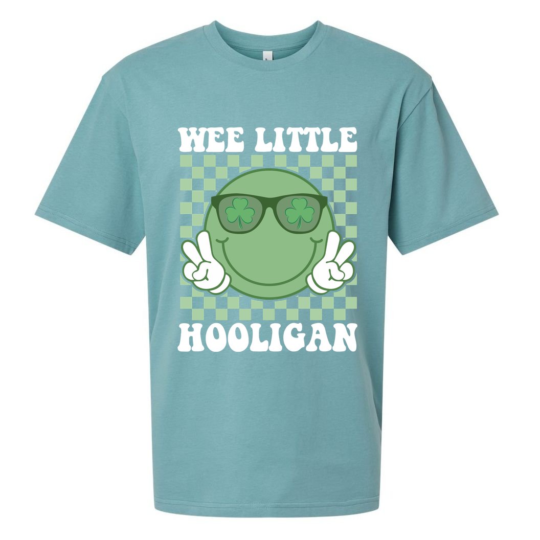 Wee Little Hooligan St Patricks Day Smile Retro Sueded Cloud Jersey T-Shirt