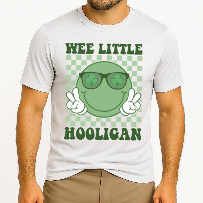 Wee Little Hooligan St Patricks Day Smile Retro Cooling Performance Crew T-Shirt