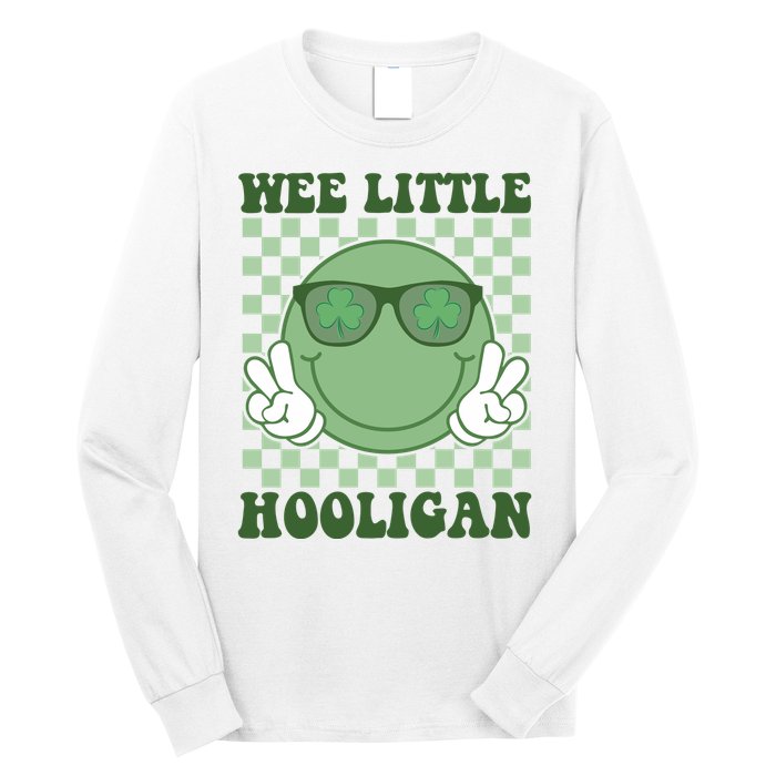 Wee Little Hooligan St Patricks Day Smile Retro Long Sleeve Shirt