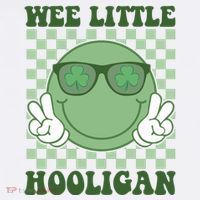 Wee Little Hooligan St Patricks Day Smile Retro Sustainable Bucket Hat