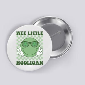 Wee Little Hooligan St Patricks Day Smile Retro Button