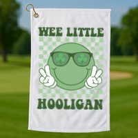 Wee Little Hooligan St Patricks Day Smile Retro Golf Towel