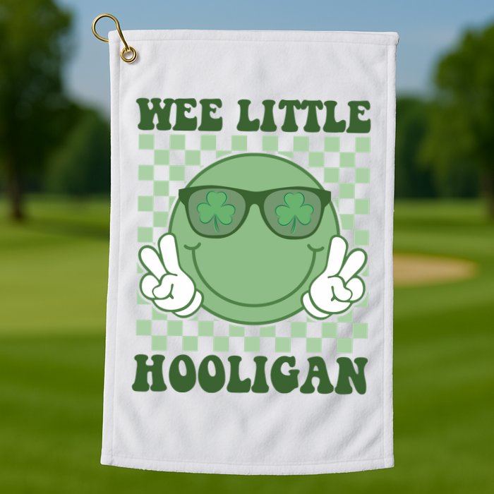 Wee Little Hooligan St Patricks Day Smile Retro Golf Towel