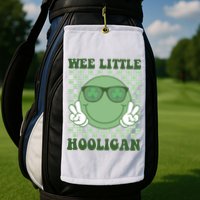 Wee Little Hooligan St Patricks Day Smile Retro Golf Towel