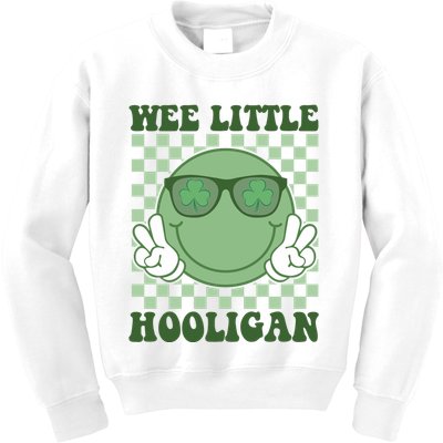 Wee Little Hooligan St Patricks Day Smile Retro Kids Sweatshirt
