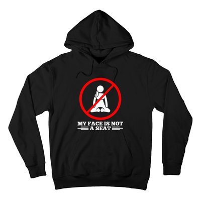 White Lie Humor Pun My Face Is Not A Seat Squatting  Hoodie