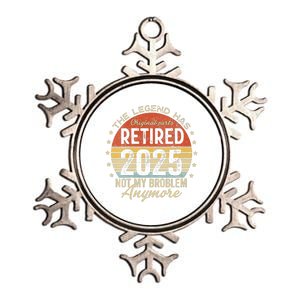 Women Legend Has Retired 2025 Not My Problem Anymore Retirement Metallic Star Ornament