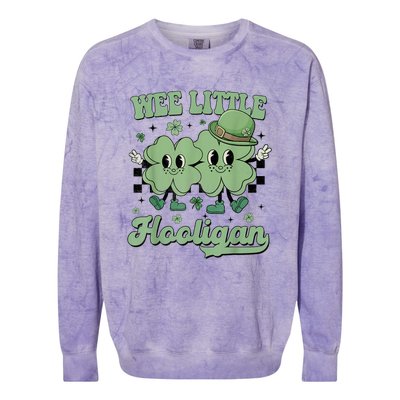 Wee Little Hooligan Groovy St Patricks Day Colorblast Crewneck Sweatshirt