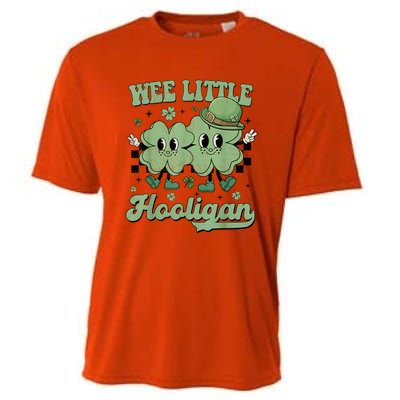 Wee Little Hooligan Groovy St Patricks Day Cooling Performance Crew T-Shirt