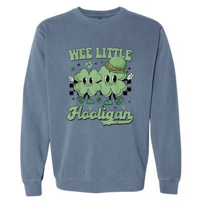 Wee Little Hooligan Groovy St Patricks Day Garment-Dyed Sweatshirt