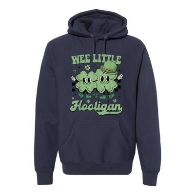 Wee Little Hooligan Groovy St Patricks Day Premium Hoodie