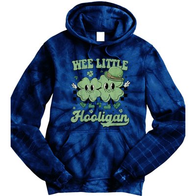 Wee Little Hooligan Groovy St Patricks Day Tie Dye Hoodie