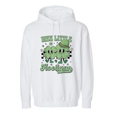 Wee Little Hooligan Groovy St Patricks Day Garment-Dyed Fleece Hoodie