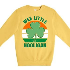 Wee Little Hooligan St Patricks Day Clover Premium Crewneck Sweatshirt