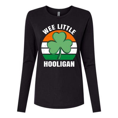 Wee Little Hooligan St Patricks Day Clover Womens Cotton Relaxed Long Sleeve T-Shirt