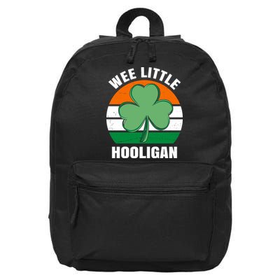 Wee Little Hooligan St Patricks Day Clover 16 in Basic Backpack