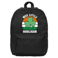 Wee Little Hooligan St Patricks Day Clover 16 in Basic Backpack