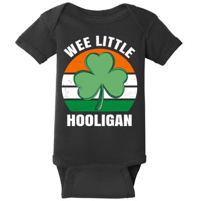 Wee Little Hooligan St Patricks Day Clover Baby Bodysuit