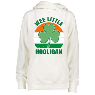 Wee Little Hooligan St Patricks Day Clover Womens Funnel Neck Pullover Hood